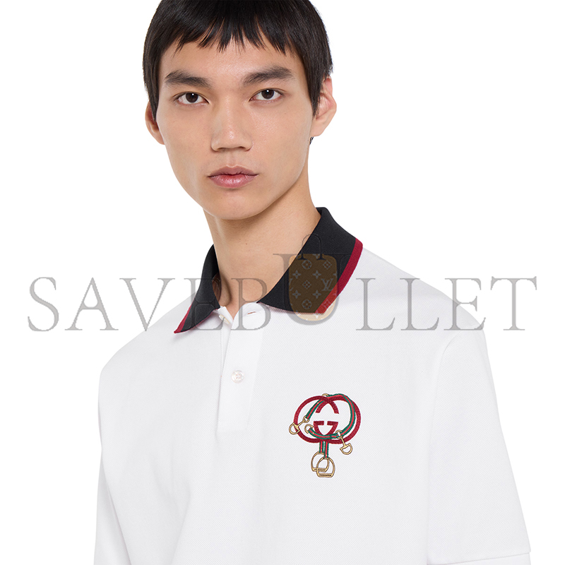 Gvc*1 cotton piquet polo shirt with embroidery 854826